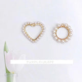 2pcs Pearl Eye Glass Diamond Retro Ear Studs