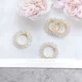 2pcs Pearl Eye Glass Diamond Retro Ear Studs