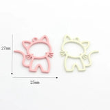10pcs Cat Hollow pendant Keychain Stainless Steel Animal Keyring
