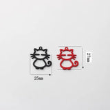 10pcs Cat Hollow pendant Keychain Stainless Steel Animal Keyring