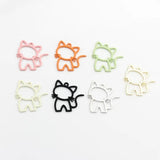 10pcs Cat Hollow pendant Keychain Stainless Steel Animal Keyring
