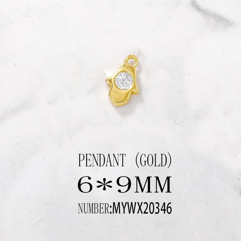 Brass Zircon Hand Charms Pendants Necklace Bracelet Earring DIY Jewelry