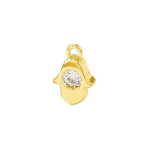 Brass Zircon Hand Charms Pendants Necklace Bracelet Earring DIY Jewelry