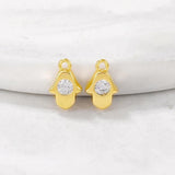Brass Zircon Hand Charms Pendants Necklace Bracelet Earring DIY Jewelry