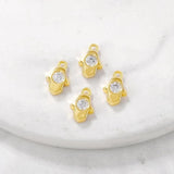 Brass Zircon Hand Charms Pendants Necklace Bracelet Earring DIY Jewelry