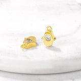 Brass Zircon Hand Charms Pendants Necklace Bracelet Earring DIY Jewelry