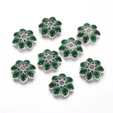 Alloy Bead Caps 7-Petal Flower Enamel End Caps 15x3mm