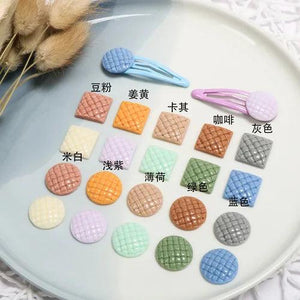 Embossed Waffle Cake Resin Patch DIY Earrings Material