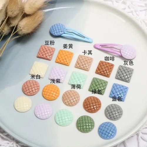 Embossed Waffle Cake Resin Patch DIY Earrings Material