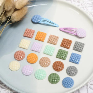 Embossed Waffle Cake Resin Patch DIY Earrings Material