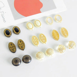 Vintage Japanese French Embossed Acrylic Beads