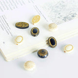 Vintage Japanese French Embossed Acrylic Beads