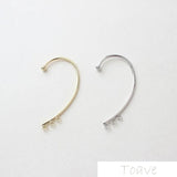 2pcs Copper Plated 18K Real Ear Hook DIY Ear Stud Material Accessories