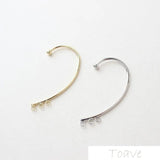 2pcs Copper Plated 18K Real Ear Hook DIY Ear Stud Material Accessories