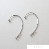 2pcs Copper Plated 18K Real Ear Hook DIY Ear Stud Material Accessories