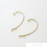 2pcs Copper Plated 18K Real Ear Hook DIY Ear Stud Material Accessories