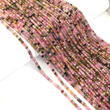 Natural Stone Faceted Tourmaline Small Beads 2x3mm