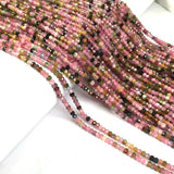 Natural Stone Faceted Tourmaline Small Beads 2x3mm