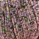 Natural Stone Faceted Tourmaline Small Beads 2x3mm