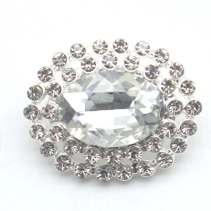 Metal Crystal Rhinestones Inlaid Sewing Button DIY Accessories