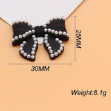 5pcs Alloy Bow Pearl DIY Headband Decoration Material 30*25MM