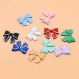 5pcs Alloy Bow Pearl DIY Headband Decoration Material 30*25MM