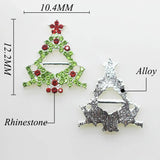 10Pcs Christmas Tree Buckles Rhinestone Decoration DIY Clothing Accessory