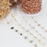 1m Natural Crystal Beads Link Chains Gravel Stone Bead Necklace Bracelet Chain