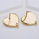 6pcs Brass Heart Charms Earring Settings DIY Jewelry Making