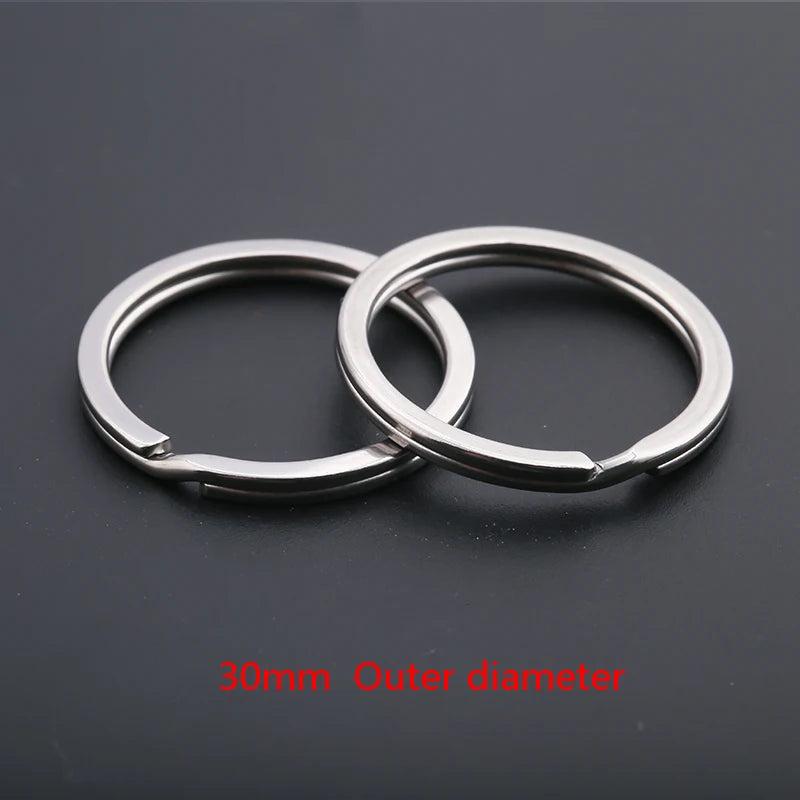 10pcs Stainless Steel Keychain Key Ring Split Rings Spring Circle