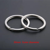 10pcs Stainless Steel Keychain Key Ring Split Rings Spring Circle