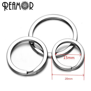 10pcs 316L Stainless Steel Silver Key Rings DIY Key Chains Car Key Holder