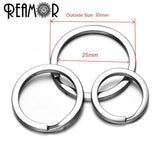 10pcs 316L Stainless Steel Silver Key Rings DIY Key Chains Car Key Holder