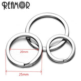 10pcs 316L Stainless Steel Silver Key Rings DIY Key Chains Car Key Holder