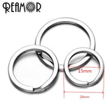 10pcs 316L Stainless Steel Silver Key Rings DIY Key Chains Car Key Holder