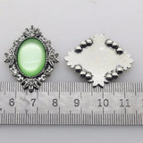 10Pcs Oval Alloy Rhinestone Pedestal Embellishments Cap for DIY Jewelry