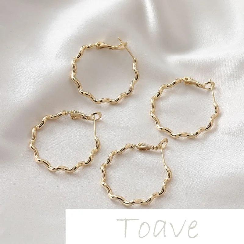 14K Smooth Wave Earrings DIY Material Accessories
