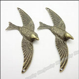 10 pcs Vintage Charms Birds Pendant for DIY Metal Jewelry Making