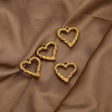 5pc Heart Pendant Bases Stainless Steel Charms for DIY Jewelry Making