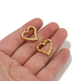 5pc Heart Pendant Bases Stainless Steel Charms for DIY Jewelry Making