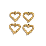 5pc Heart Pendant Bases Stainless Steel Charms for DIY Jewelry Making