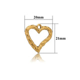 5pc Heart Pendant Bases Stainless Steel Charms for DIY Jewelry Making