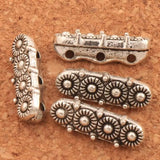 Daisy Bracelet Spacer Bars Beads Antiqued Silver 50PCS