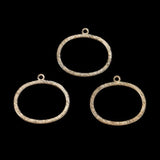 Brushed Brass Irregular Round Earring Pendant Necklace Charm