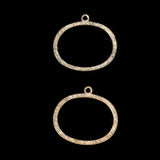 Brushed Brass Irregular Round Earring Pendant Necklace Charm