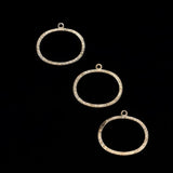 Brushed Brass Irregular Round Earring Pendant Necklace Charm