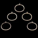 Brushed Brass Irregular Round Earring Pendant Necklace Charm