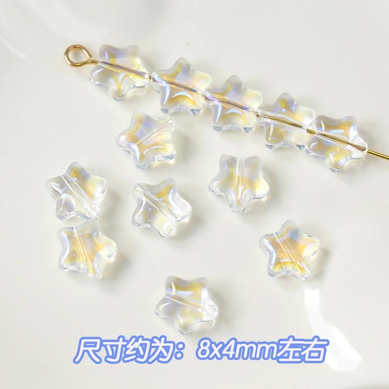 Czech Colored Glaze Star Glass Beads for DIY Earrings and Necklace