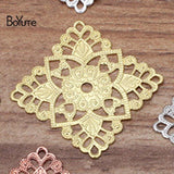 BoYuTe 30MM Square Filigree Findings Metal Brass DIY Hair Jewelry Accessories