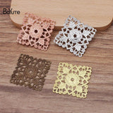 BoYuTe 30MM Square Filigree Findings Metal Brass DIY Hair Jewelry Accessories